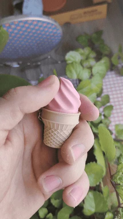 Colorful 3D printed ice cream cone fidget clicker